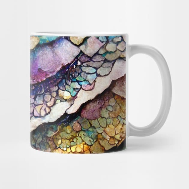 Mermaid Pattern Alcohol Ink by Moon Art